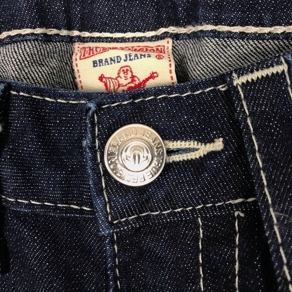 True Religion World Tour Julie Dark Wash Jeans- Jeweled Back Pockets- Size 27 - Picture 2 of 8